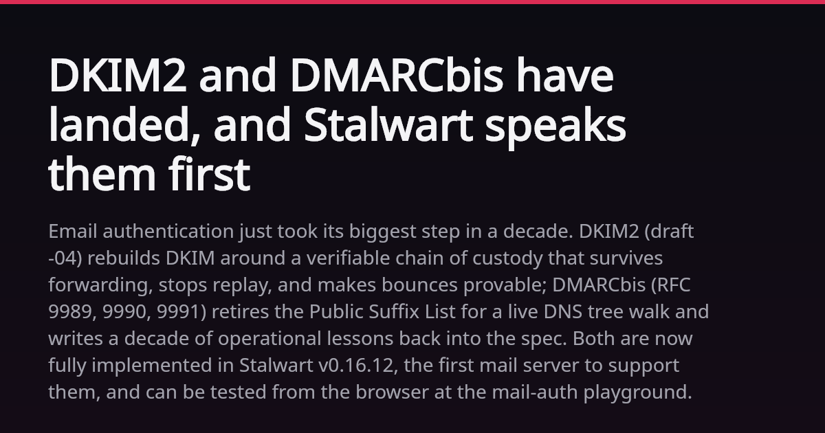 DKIM2 dan DMARCbis Resmi Dirilis: Era Baru Autentikasi Email Dimulai